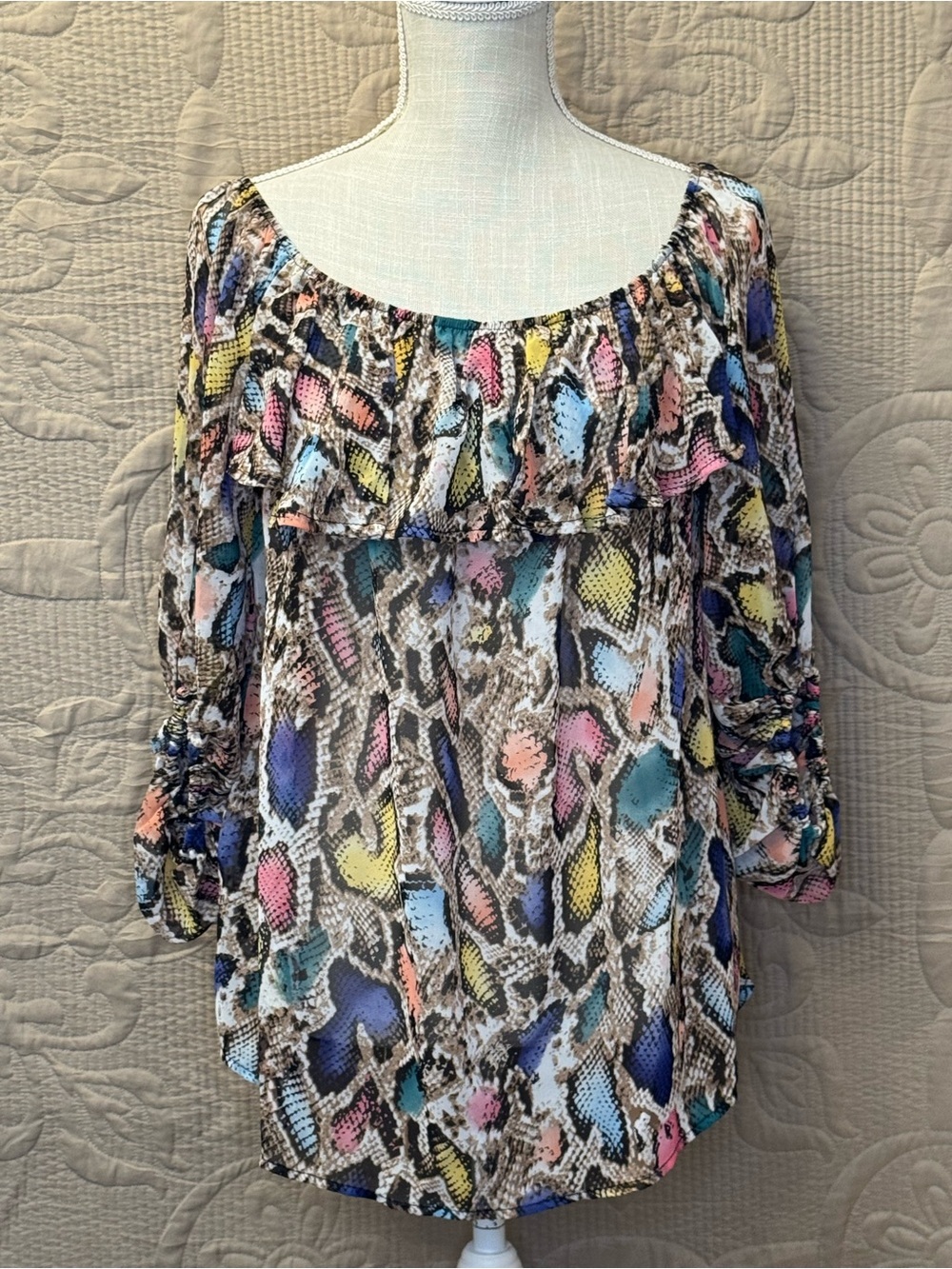 Hailey & Co Multicolor Snakeskin Blouse